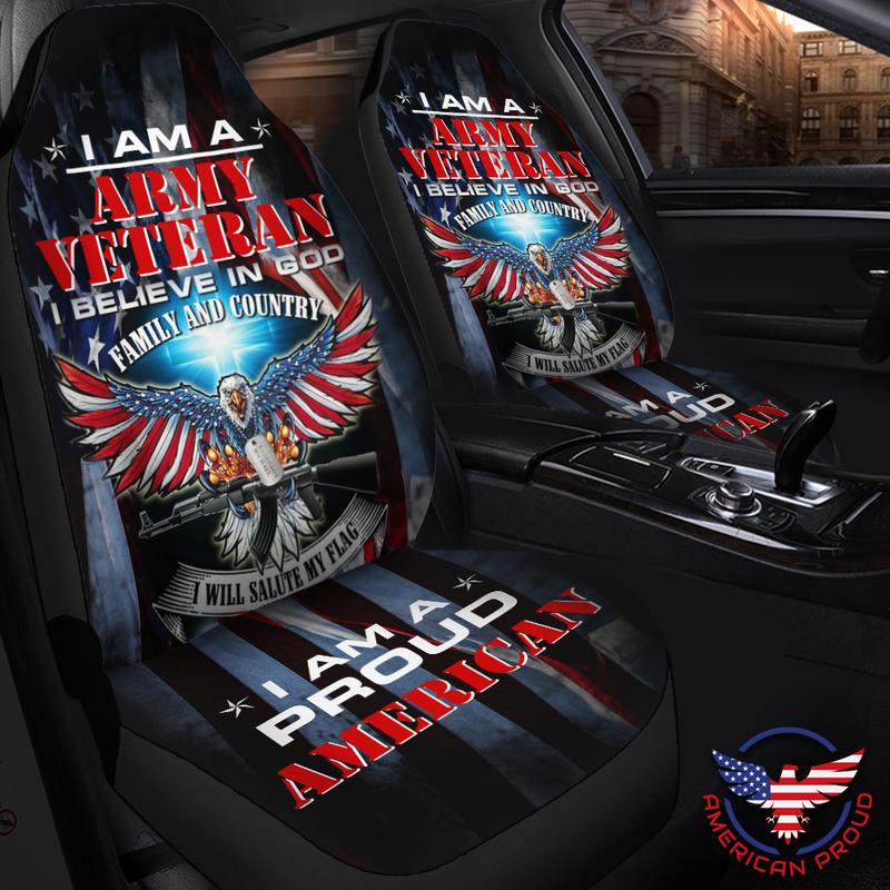 Proud Army Veteran - Personalized Car Seat