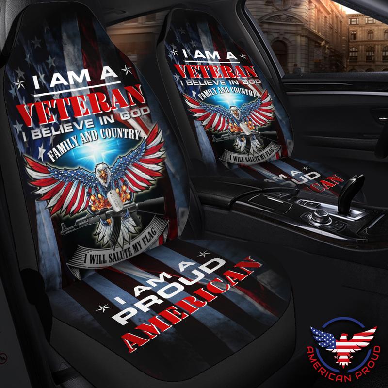 Proud Veteran - Personalized Car Seat Covers